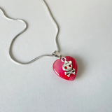 Punk Charm Stone Skull Pendant Necklace