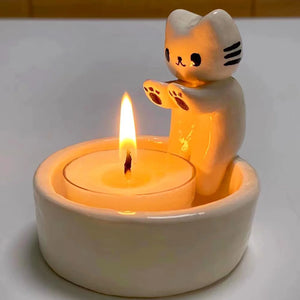 Cute Kitten Candlestick Holder