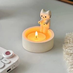 Cute Kitten Candlestick Holder